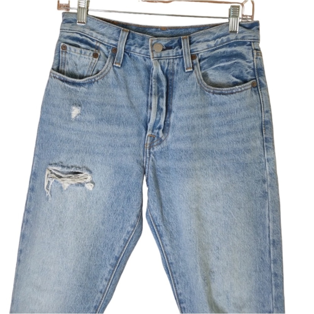 Levi's Premium distressed jeans 501 skinny blue - Picture 9 of 15